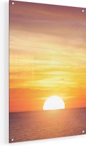 Artaza Glasschilderij - Zonsondergang Op De Zee - 40x60 - Plexiglas Schilderij - Foto op Glas