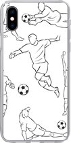Geschikt voor iPhone Xs hoesje - Een illustratie van spelers in verschillende posities - Jongetje - Meisje - Kinderen - Siliconen Telefoonhoesje