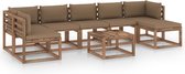 Decoways - 8-delige Loungeset met taupe kussens