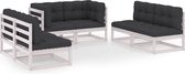 Decoways - 6-delige Loungeset met kussens massief grenenhout