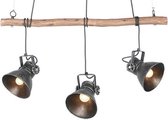Hanglamp  - 3-spot - boomstam  - eettafellamp - industrieel  -  H87cm