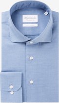 Uni Blauw dobby stretch overhemd-boordmaat: 44