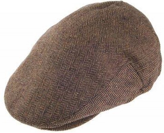 Bisenzio wollen soft cap grijs visgraat