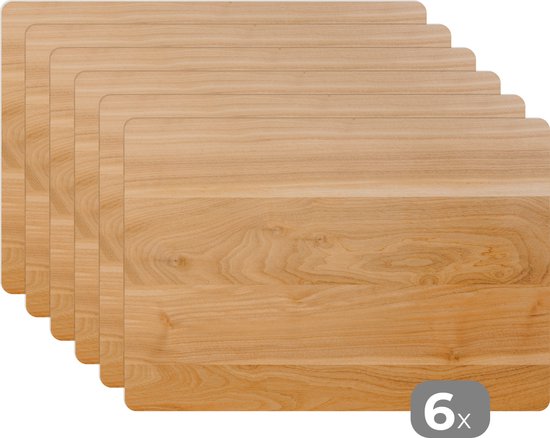 Set de table - Structure en bois de bois léger et lisse - 45x30 cm - 6  pièces | bol