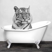 Glasschilderij - Tijger - 80x80 cm - Wanddecoratie