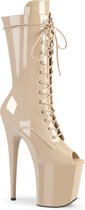 Pleaser Plateau Laarzen -36 Shoes- FLAMINGO-1051 Paaldans schoenen Beige