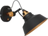 Steinhauer Nové Wandlamp metal shade - zwart/goud