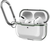 AirPods hoesjes van By Qubix AirPods Pro hoesje - TPU - Split series - Transparant - Groen Airpods Pro Case Hoesje voor Airpods pro Hoes