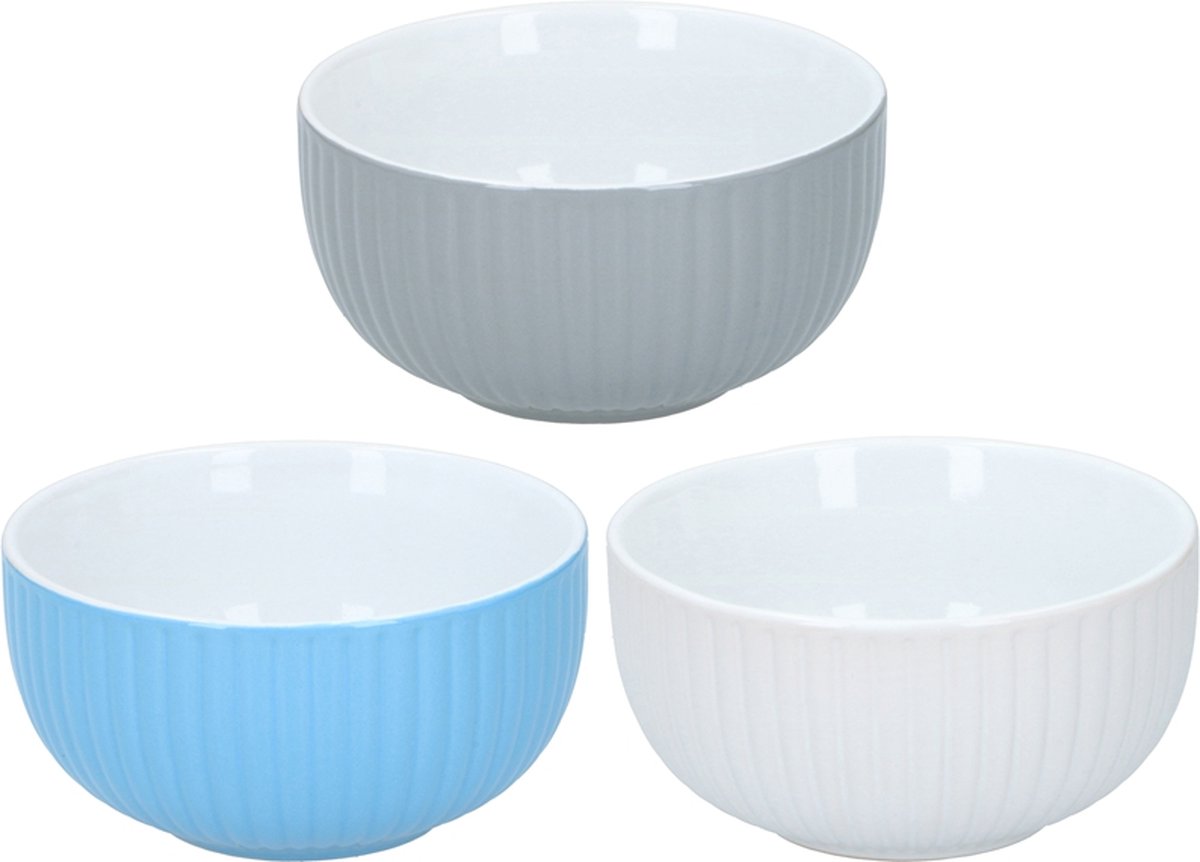 Schaal geribbeld 500ml Ø13,1xH6,6cm (1 stuk) assorti