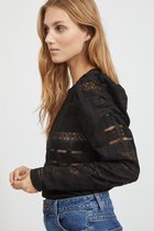 Vila T-shirt Vidoria L/s Top 14070237 Black Dames Maat - XL