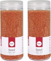 4x pakjes fijn decoratie zand oranje 475 ml - decoratie - zandkorrels / knutselmateriaal