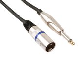 HQ-Power XLR-jack kabel, 1 x XLR mannelijk, 1 x jack 6.35 mm mannelijk, mono, 6 m, perfect voor geluidsoverdracht