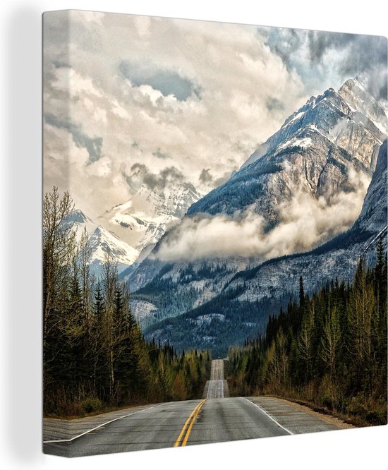 Canadees berglandschap Canvas 120x80 cm - Foto print op Canvas schilderij (Wanddecoratie)