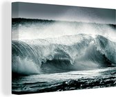 Canvas Schilderij Zee - Golf - Oceaan - 60x40 cm - Wanddecoratie