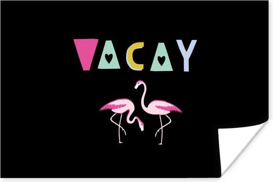 Affiche Summer - Flamingo - Rose - 30x20 cm