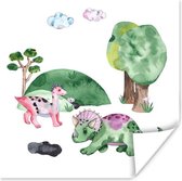 Affiche Nursery - Dinosaurus - Wit - 50x50 cm