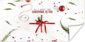 Poster Winter - Quote - Rood - Kerst - 160x80 cm - Kerstmis Decoratie - Kerstversiering - Kerstdecoratie Woonkamer - Kerstversiering - Kerstdecoratie voor binnen - Kerstmis