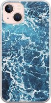 iPhone 13 hoesje siliconen - Oceaan - Soft Case Telefoonhoesje - Natuur - Transparant, Blauw