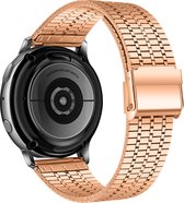Strap-it Luxe stalen bandje 20mm - smartwatch bandje geschikt voor Samsung Galaxy Watch 42mm / Active / Active2 / Galaxy Watch 3 41mm / Gear Sport - Huawei Watch GT 2 / GT 3 42mm / GT 3 Pro 43mm - rosé goud