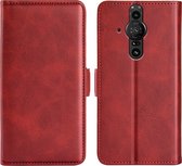 Sony Xperia Pro-I Hoesje - MobyDefend Luxe Wallet Book Case (Sluiting Zijkant) - Rood - GSM Hoesje - Telefoonhoesje Geschikt Voor: Sony Xperia Pro-I
