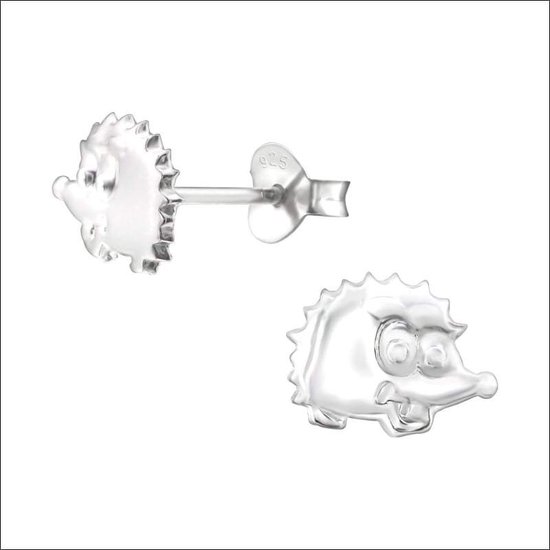 Aramat jewels ® - Zilveren kinder oorbellen egel 925 zilver 9x7mm