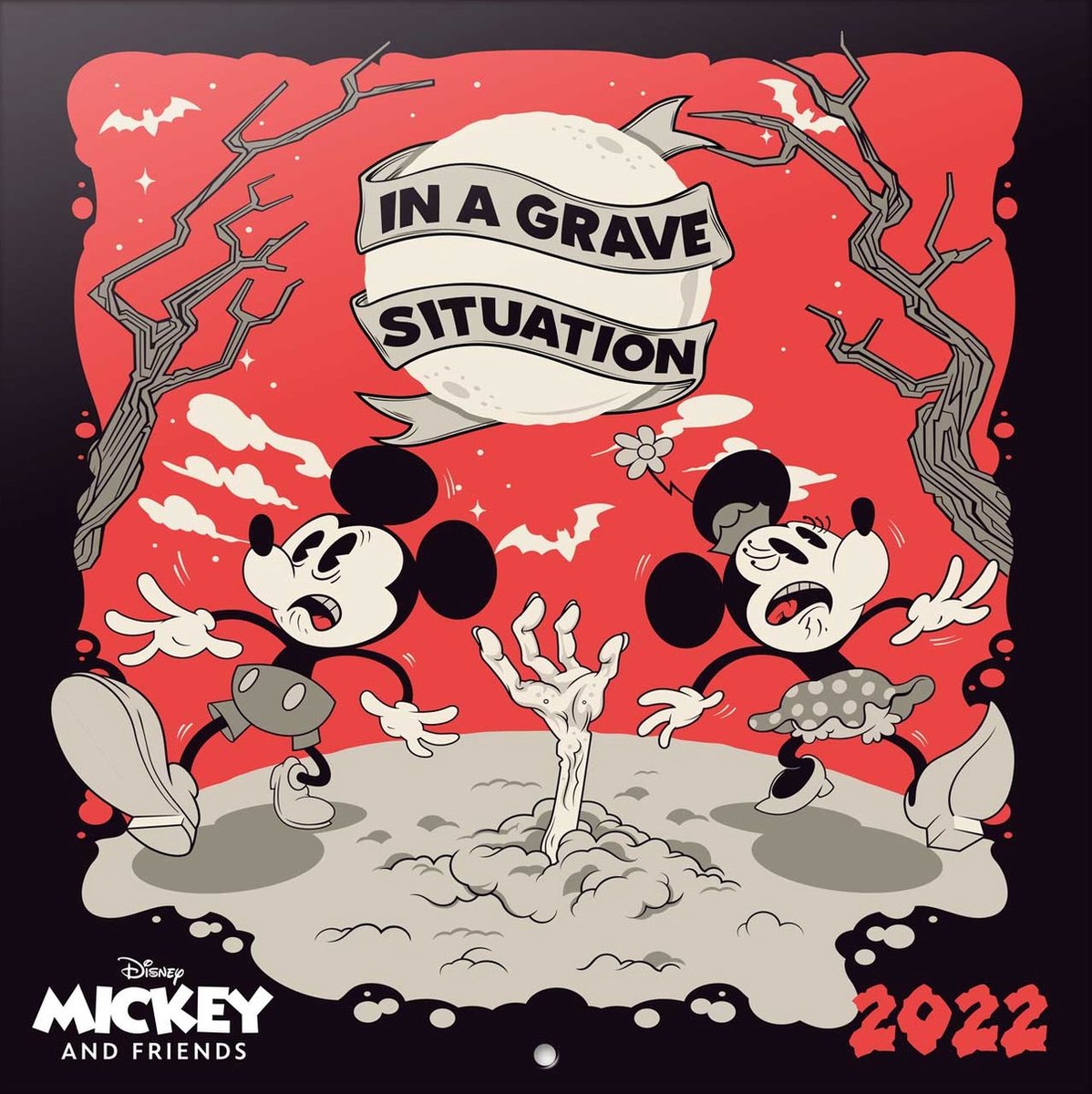 Disney Wandkalender 2022 Mickey Mouse 30 X 30 Cm Papier Rood