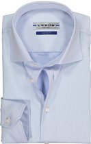 Ledub Tailored Fit overhemd mouwlengte 7 - blauw - Strijkvrij - Boordmaat: 40