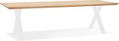 Alterego Eettafel 'ALEXANDRA' van eikenhout met witte poten - 300x100 cm
