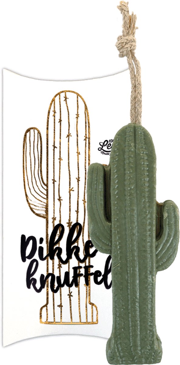 100%LEUK - Zeep in cadeauverpakking 'Dikke knuffel' - bedank cadeau - cadeau voor haar / hem - grote zeep in de vorm van een cactus