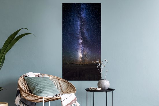 Stickers muraux - Feuille autocollante - Voie lactée dans un ciel sombre - 40x80 cm - Feuille adhésive - Stickers muraux chambre enfant - Papier peint autocollant - Papier peint autocollant - Feuille autocollante