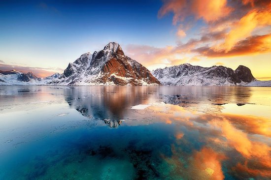 Norwegian sunrise – 135cm x 90cm - Fotokunst op PlexiglasⓇ incl. certificaat & garantie.