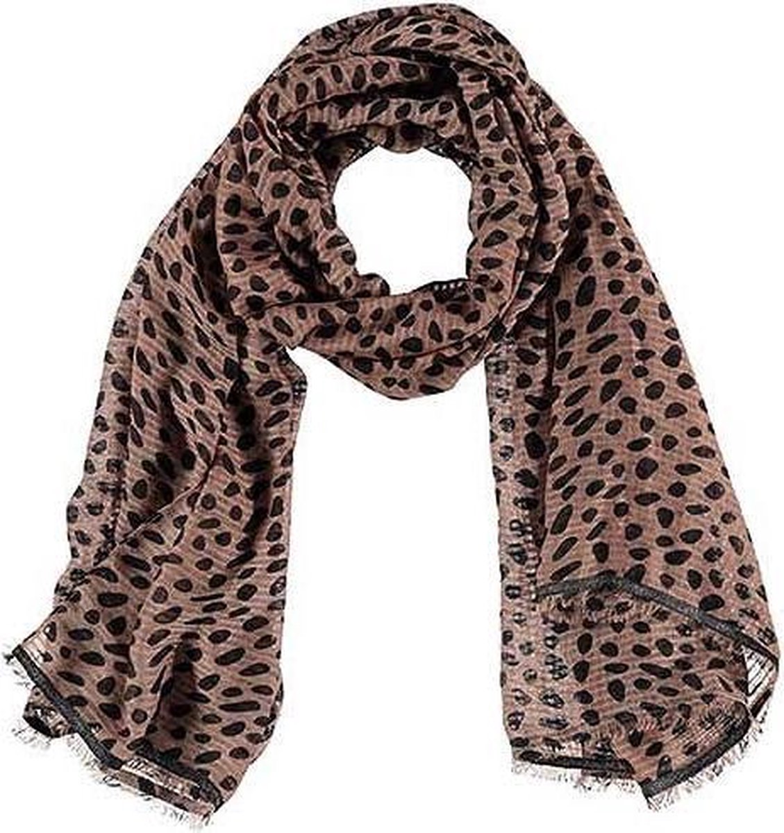 Sarlini Langwerpige Sjaal Dots Camel