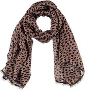 Sarlini | Lange bruine dames sjaal met dots | Camel