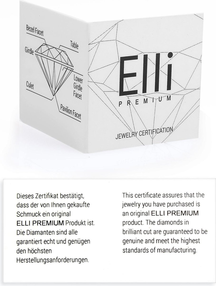 Elli PREMIUM - Armband - Dames Hart Verweven Liefde met Diamant (0.015 ct.) in 925 Sterling Zilver - Dames