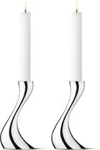 Georg Jensen Kandelaars Cobra 16 Cm Rvs Zilver 2 Stuks