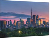 Skyline van Toronto stad en CN Tower bij zonsondergang - Foto op Canvas - 150 x 100 cm
