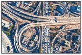Luchtfoto van een snelwegkruising in Los Angeles - Foto op Akoestisch paneel - 225 x 150 cm