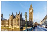 Close-up van de Big Ben op een zonnige ochtend in Londen - Foto op Akoestisch paneel - 225 x 150 cm