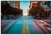Steile heuvel op California Street in San Francisco - Foto op Akoestisch paneel - 90 x 60 cm