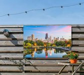 De sfeervolle Chicago skyline vanaf Lincoln Park - Foto op Tuinposter - 60 x 40 cm