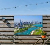 Lake Michigan en skyline van Chicago in Illinois - Foto op Tuinposter - 90 x 60 cm