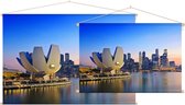 Uitzicht op de skyline van Marina Bay in Singapore  - Foto op Textielposter - 90 x 60 cm