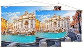 Toeristische trekpleister Fontana di Trevi in Rome - Foto op Textielposter - 120 x 80 cm