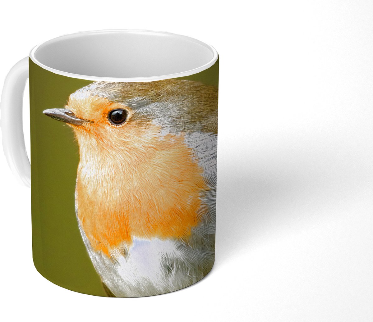 Mok - Koffiemok - Roodborstje - Tak - Lente - Mokken - 350 ML - Beker - Koffiemokken - Theemok