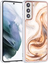 UNIQ Classic Case Samsung Galaxy S21 TPU Backcover hoesje - Marble Brown