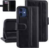 iPhone 12 Mini Book Case hoesje - Zwart - PU leather