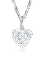 Elli PREMIUM Halsketting Dames Hart Hanger Elegant met Diamant (0,08 ct.) in 925 Sterling Zilver