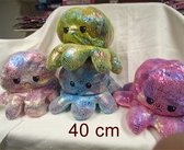 Set van 4 Octopus knuffels  inside out -  mood knuffel -gezien op Tik Tok - geeft je mood weer - Blij of Boos - maat 40*25 cm. Superzachte knuffel ; set bestaat uit  4 octopus 40 c