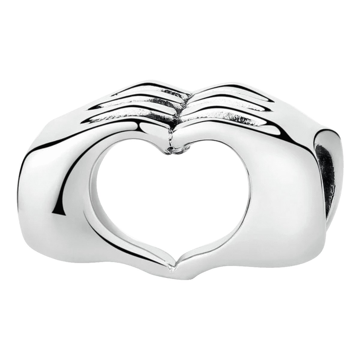 Tracelet - Zilveren bedel Liefde - Handen vormen samen hart - 925 Sterling Zilver - Tracelet