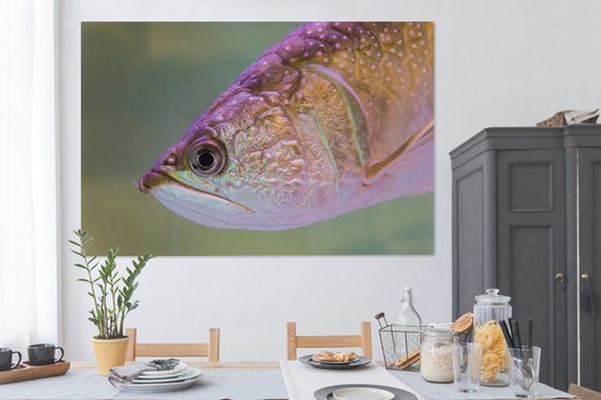 Tableau sur toile Truite aux couleurs brillantes - 180x120 cm - Décoration murale XXL